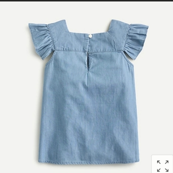 J. Crew Ruffle Chambray Top blue size 5 - Picture 2 of 6